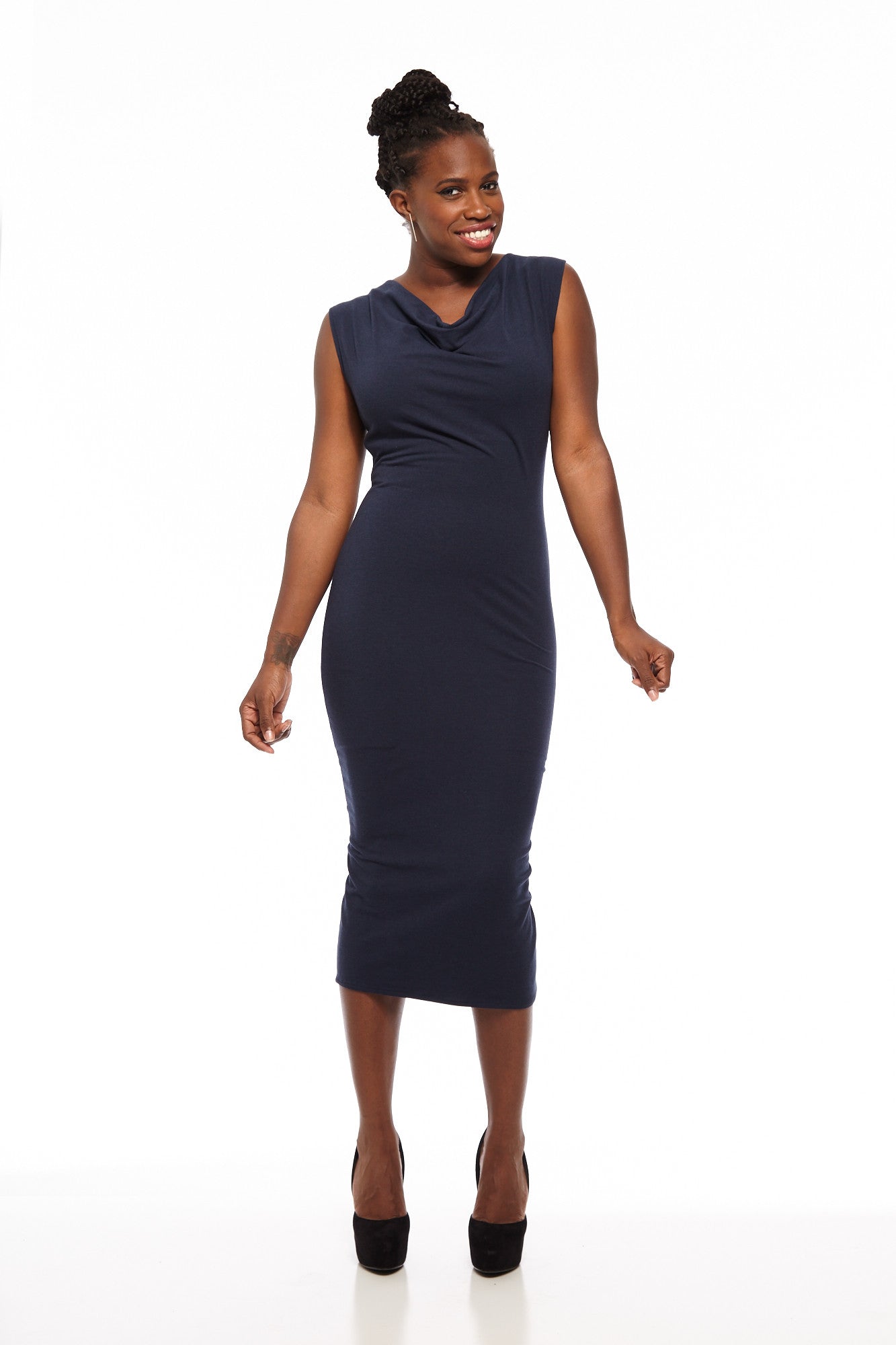 Sleeveless Midi 2-way Reversible Dress