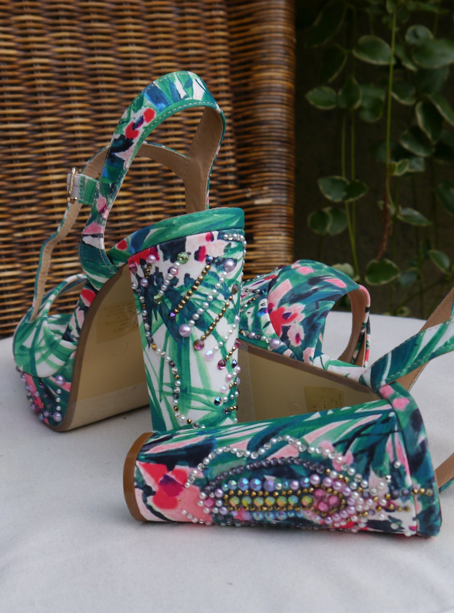 Floral Goddess High Strappy Sandal