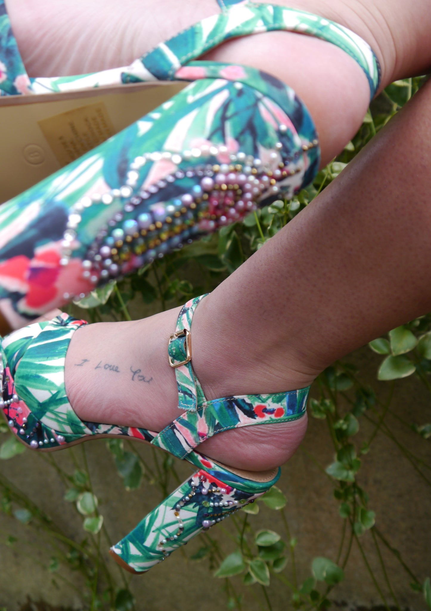 Floral Goddess High Strappy Sandal