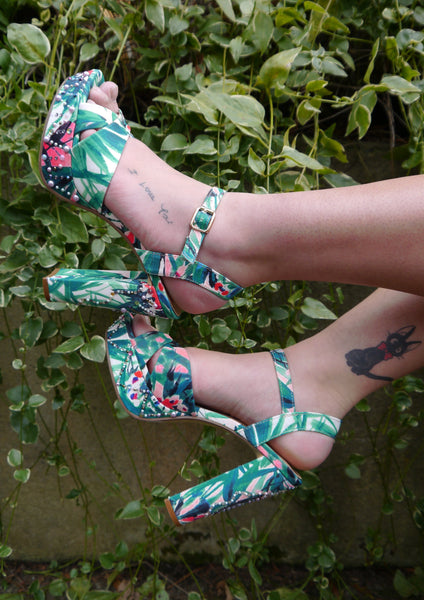 Floral Goddess High Strappy Sandal